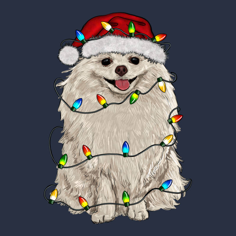 White Pomeranian With Christmas Lights Heavyweight Sweatshirt by RanaPortraitStore | Teevron