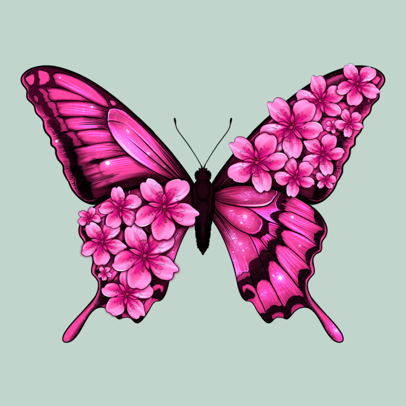 Floral Pink Butterfly Zipper Hoodie by Jasminsmagicworld | Teevron