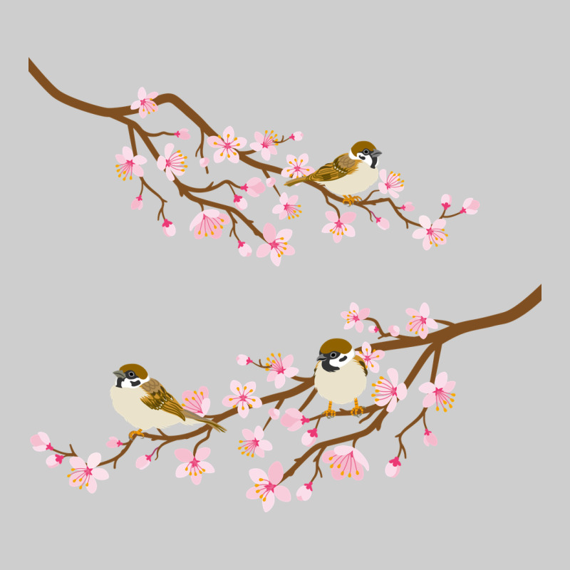 Cherry Blossom Sakura With Bird Premium Tee by artisFamous | Teevron
