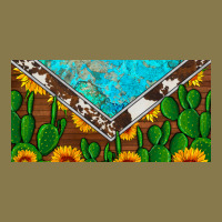 Cactus Sunflower Cowhide And Turquoise License Plate Premium Hoodie | Teevron