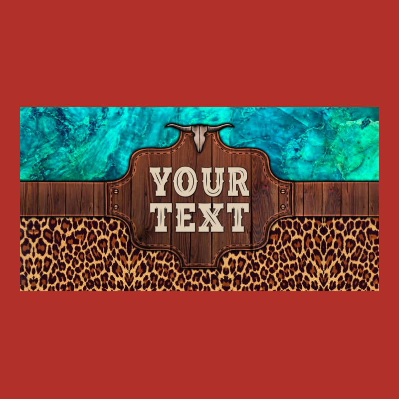 Preview Custom Name Turquoise Stone Leopard Bull Skull License Plate Premium Hoodie by Artiststas | Teevron
