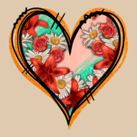 Floral Orange Glitter Heart Heavyweight Sweatshirt | Teevron