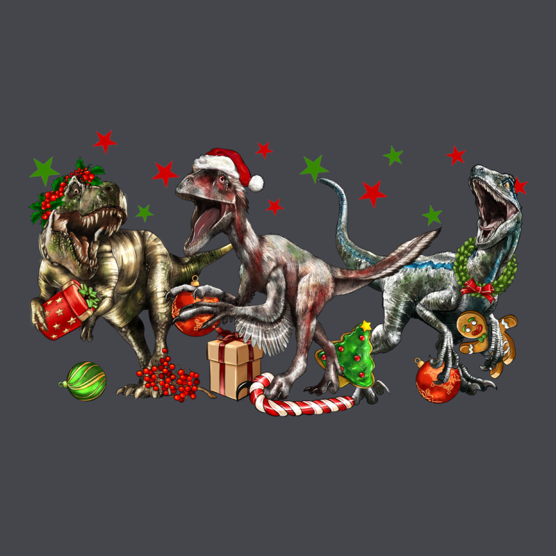 Three Christmas Dinosaurs Long Sleeve Tee by LillyAllenDesigns | Teevron