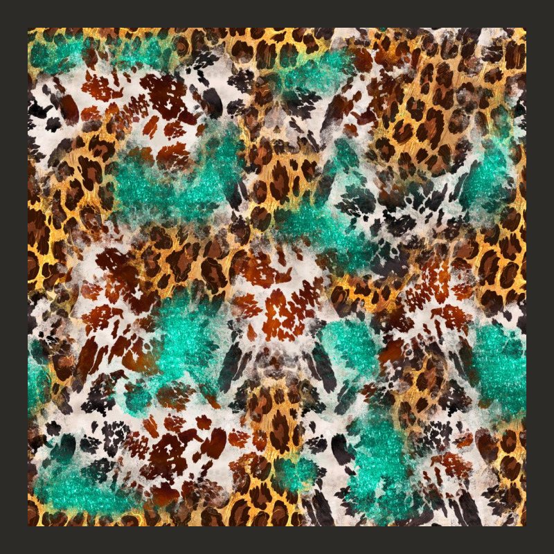 Western Turquoise Glitter Cowhide Leopard Seamless Heavy Core Tee by FaDigitalArtStudio | Teevron