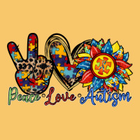 Peace Love Autism Sunflower Vintage Hoodie | Teevron