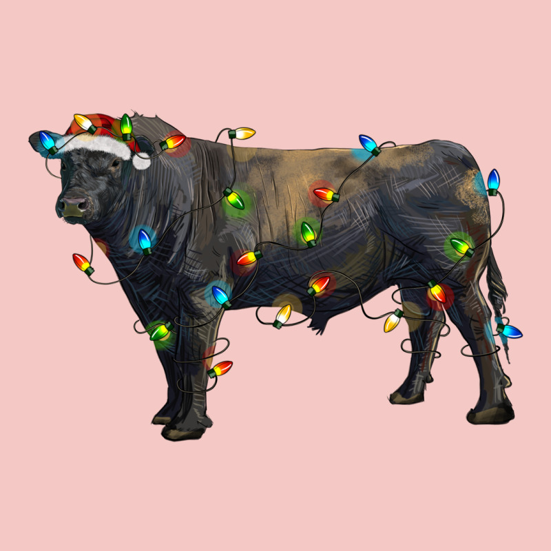 Christmas Black Angus Bull With Christmas Lights Urban Heavy Tee by RanaPortraitStore | Teevron