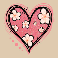 Floral Pink Glitter Heart Heavyweight Sweatshirt | Teevron