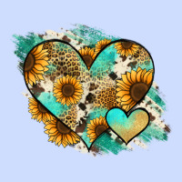 Leopard Sunflower Cowhide Glitter Heart Urban Heavy Tee | Teevron