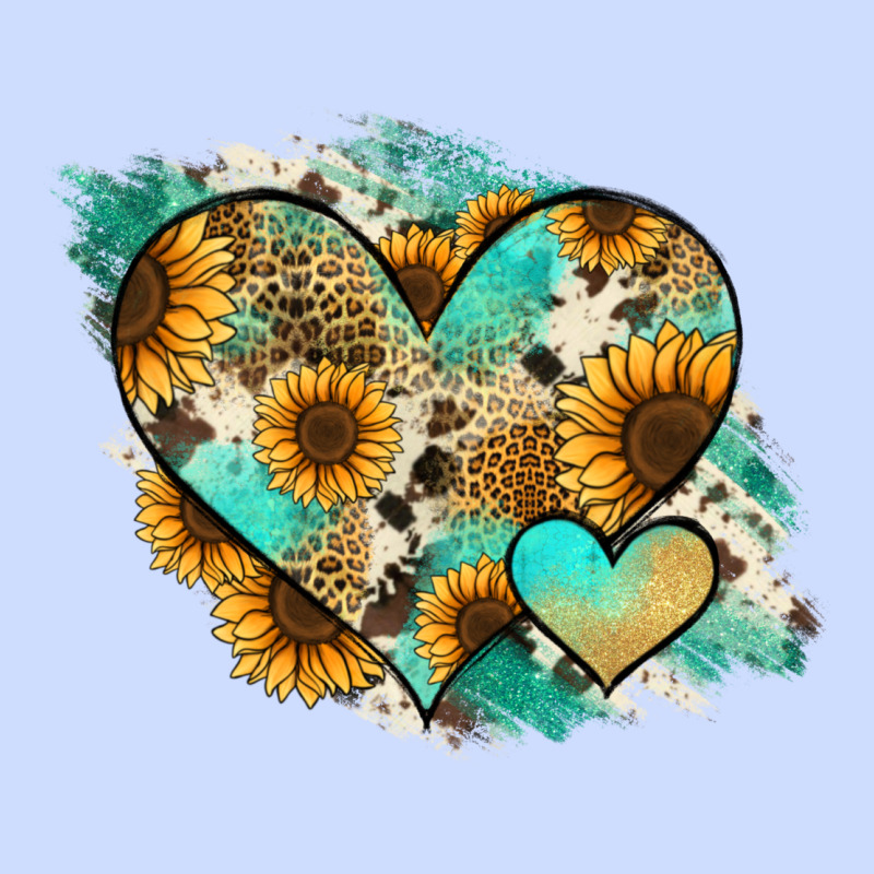 Leopard Sunflower Cowhide Glitter Heart Urban Heavy Tee by Jasminsmagicworld | Teevron