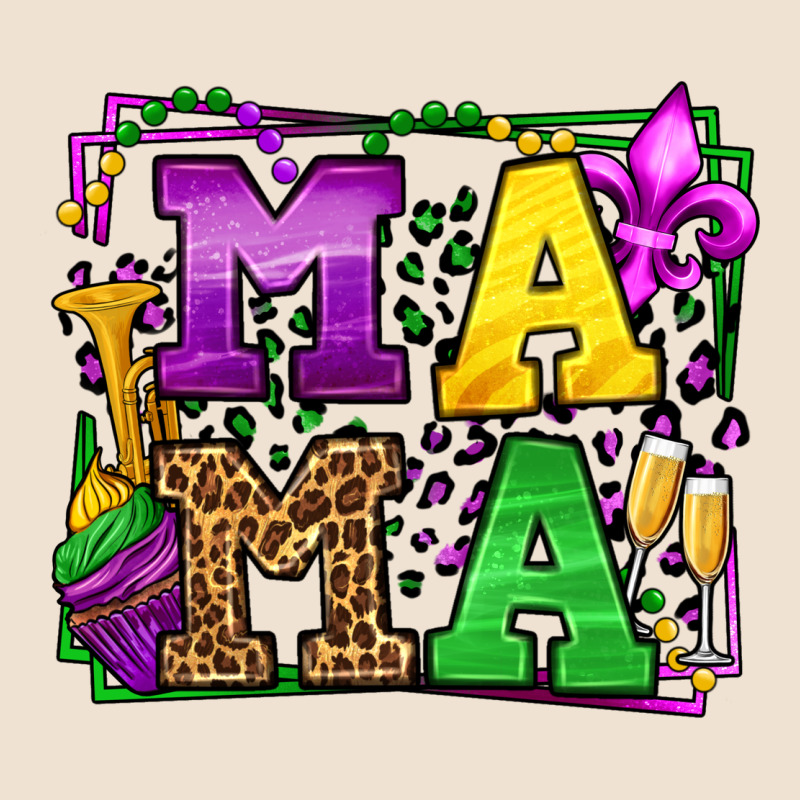 Mardi Gras Leopard Frame Mama Mother's Day Urban Heavy Tee by LillyAllenDesigns | Teevron