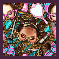 Hairdresser Messy Bun Hand Mirror And Scissors With Leopard And Tiger  Premium Tee | Teevron