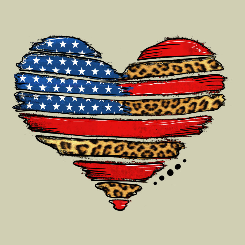 American Leopard Brushstroke Heart Heavy Core Tee by Jasminsmagicworld | Teevron