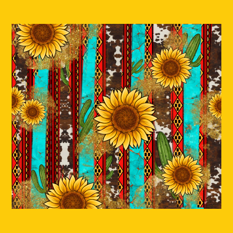 Western Sunflower Cactus Serape And Cowhide Premium Hoodie by Artiststas | Teevron