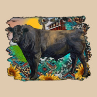 Black Angus Bull With Aztec And Farm Background Heavyweight Sweatshirt | Teevron