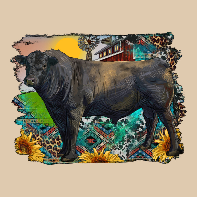 Black Angus Bull With Aztec And Farm Background Heavyweight Sweatshirt by RanaPortraitStore | Teevron