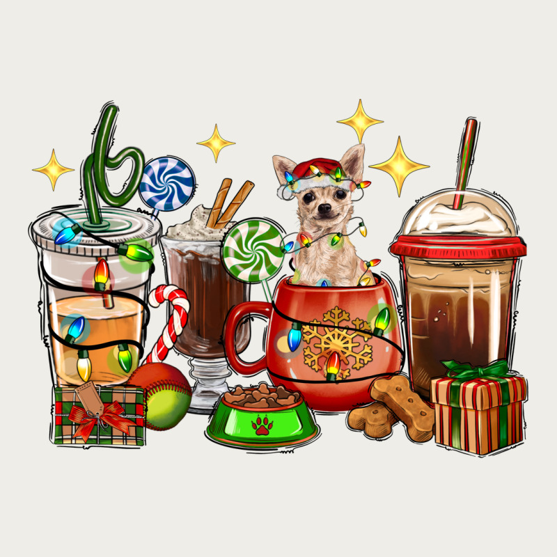 Christmas Coffee Cups With Chihuahua Zipper Hoodie by RanaPortraitStore | Teevron