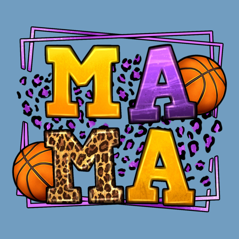 Purple And Gold Basketball Leopard Frame Mama Urban Heavy Tee by LillyAllenDesigns | Teevron