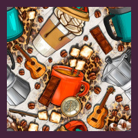 Camping Coffee Cups Marshmallow And Moka Pot With Leopard Seamless Pat Premium Tee | Teevron