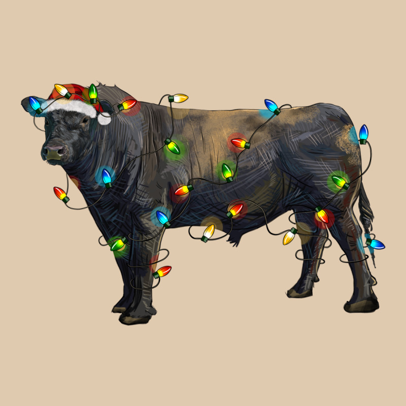 Christmas Black Angus Bull With Christmas Lights Heavyweight Sweatshirt by RanaPortraitStore | Teevron