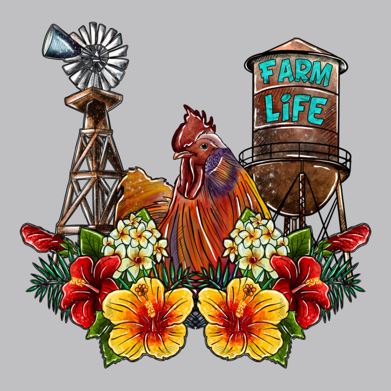 Farm Life Rooster Long Sleeve Tee by SublimationCraftShop | Teevron