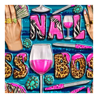 nail boss money hand and wine with gemstone leopard and zebra seamless | Teevron