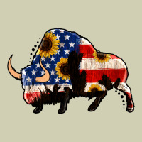 American Flag Bison Heavy Core Tee | Teevron