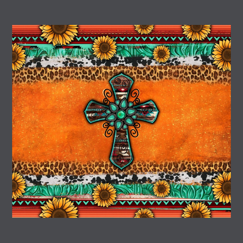 Sunflowers Cross Aztec Pattern Zipper Hoodie by Jasminsmagicworld | Teevron