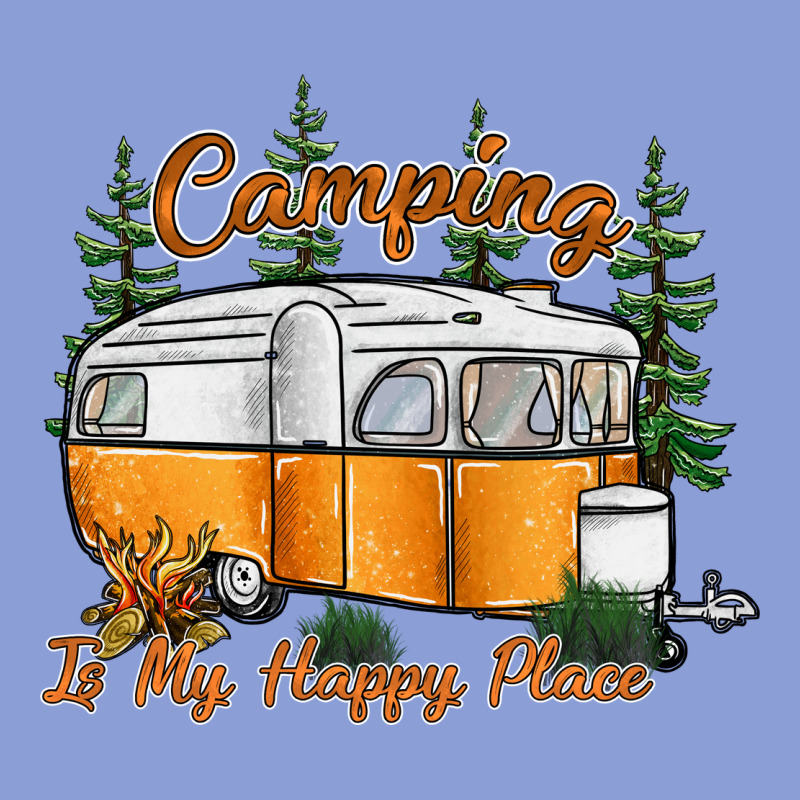 Camping Is My Happy Place Long Sleeve Tee by SublimationCraftShop | Teevron