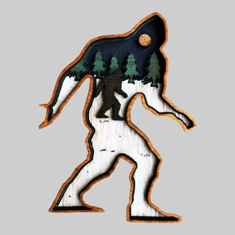Bigfoot Wood Layered Christmas Premium Tee by DesigneFamous | Teevron