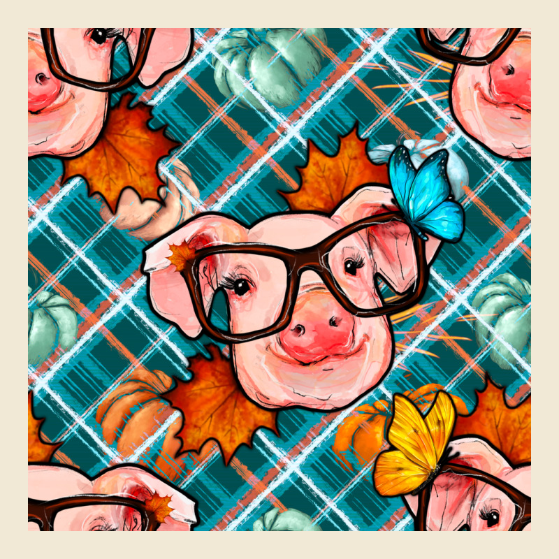 Fall Pig Seamless Pattern Ladies Tee by BundleAndBundleShop | Teevron