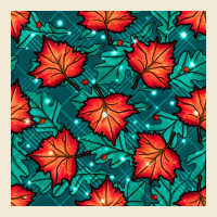 Fall Leaves Seamless Pattern Ladies Tee | Teevron