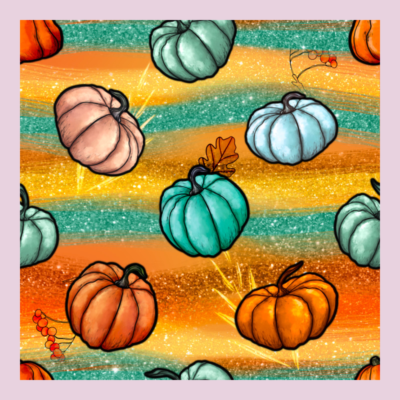 Pumpkin And Glitter Seamless Pattern Ladies Tee by BundleAndBundleShop | Teevron
