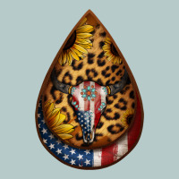American Sunflower Bullskull Teardrop Earrings Heavy Core Tee | Teevron