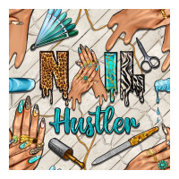 hail hustler and nail art hands with glitter polish seamless pattern b | Teevron