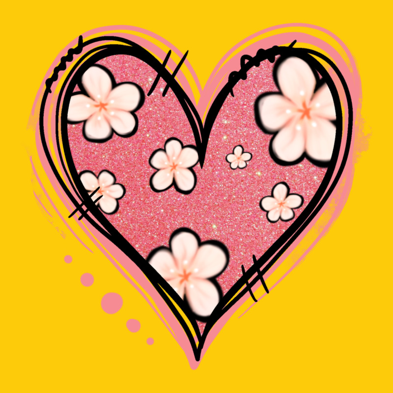Floral Pink Glitter Heart Premium Hoodie by Jasminsmagicworld | Teevron