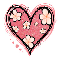 floral pink glitter heart | Teevron