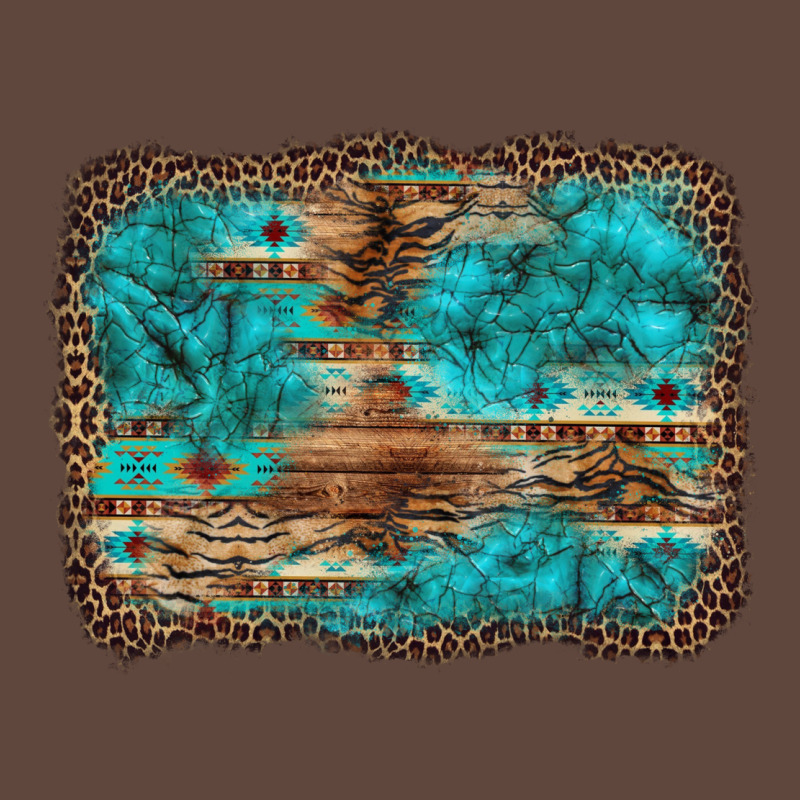 Western Turquoise Stone Aztec Tiger Pattern Background Classic Tee by Artiststas | Teevron