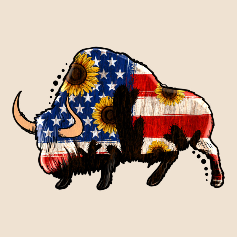 American Flag Bison Urban Heavy Tee by Jasminsmagicworld | Teevron