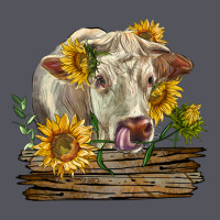 Charolais Cow With Sunflowers Vintage Hoodie | Teevron