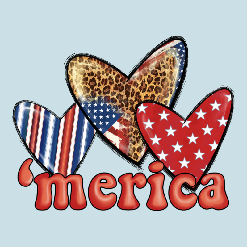 Merica 4th Of July Hearts Ladies Tee by BundleAndBundleShop | Teevron
