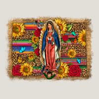 Our Lady Of Guadalupe Glitter Leopard Flowers Heavy Core Tee | Teevron