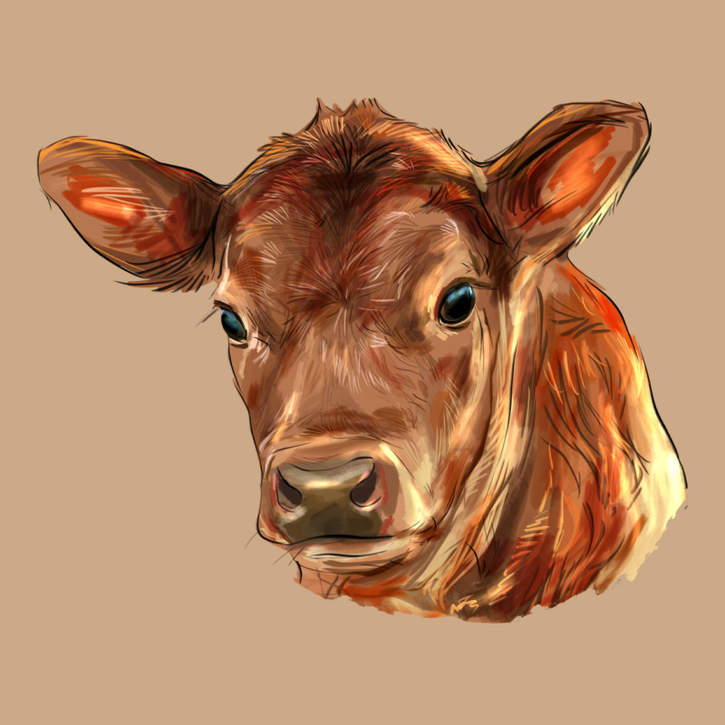 Red Angus Calf Face Vintage Hoodie by LillyAllenDesigns | Teevron