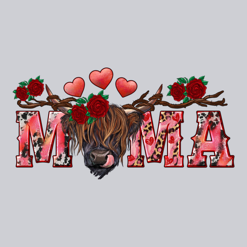 Valentine's Day Mama Black Highland Cow Heavyweight Sweatshirt by RanaPortraitStore | Teevron