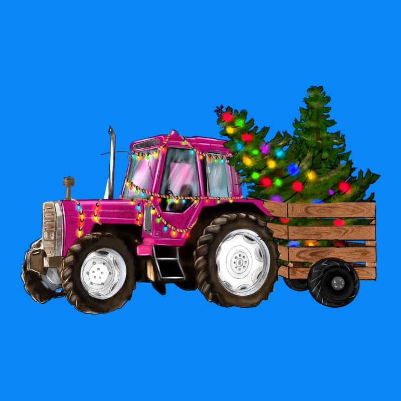 Pink Christmas Farm Tractor Zipper Hoodie by RanaPortraitStore | Teevron
