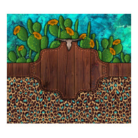 custom cactus and sunflowers leopard turquoise | Teevron