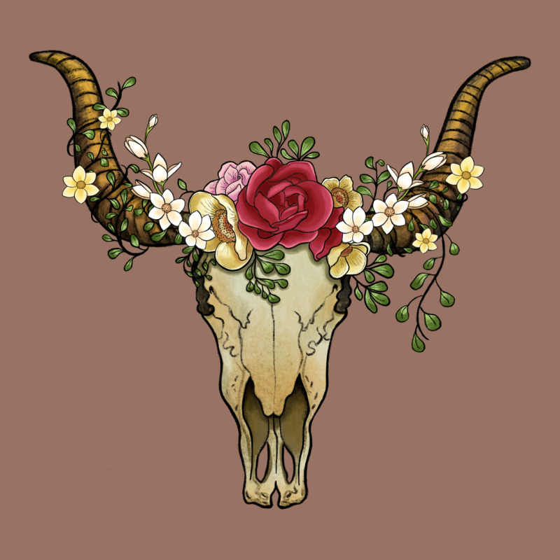 Bull Skull With Rose And Flowers Premium Hoodie by Artiststas | Teevron