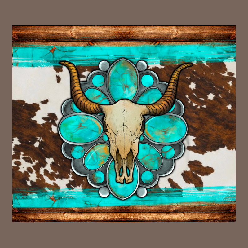 Bull Skull And Turquoise Cowhide Tumbler Premium Hoodie by Artiststas | Teevron