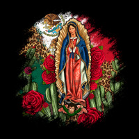 Our Lady Of Guadalupe Mexican Flag Cactus Roses Heavy Core Tee | Teevron