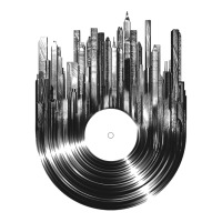 Vinyl Record Cityscape Premium Tee | Teevron