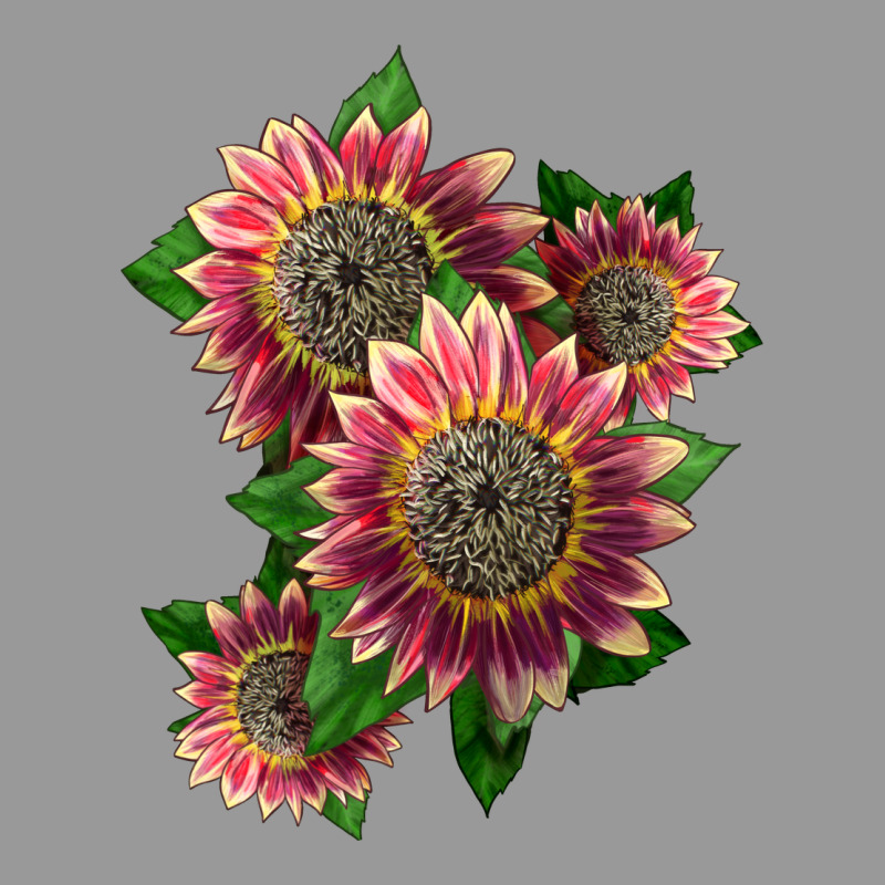4 Crimson Blaze Sunflower Vintage Hoodie by LillyAllenDesigns | Teevron